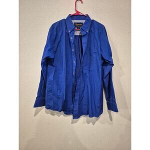 Ariat Pro Series Men's Size Large Button Down Shirt Royal Blue
